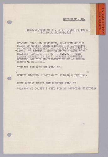 #13: County History Relating to Public Questions