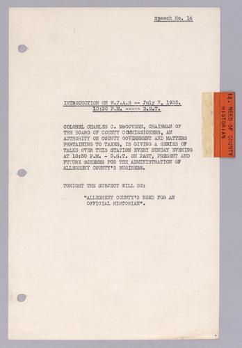 #14: Allegheny County's Need for an Official Historian