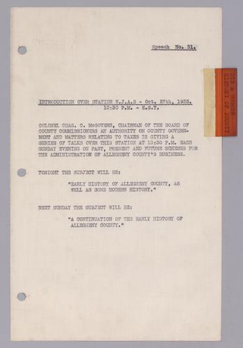#31: Early History of Allegheny County