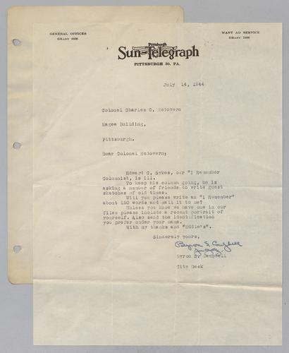 I Remember Speech for Edward Sykes’ Column, “I Remember”