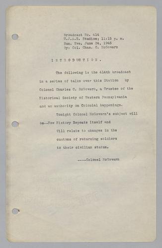 #414: Changes in the Customs of Returning Soldiers to Civilian Status