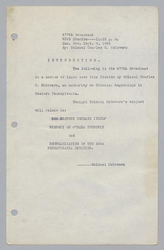 #477: Reorganization of the 28th Division Part 6, O’Hara Township
