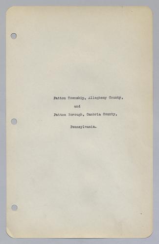 #461: Patton Township, Allegheny County, Patton Borough, Cambria County