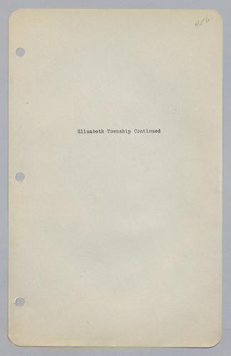 #456: Elizabeth Township, Part 2