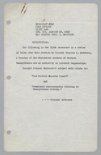 #549: Prominent Anniversaries Relating to Pennsylvania History