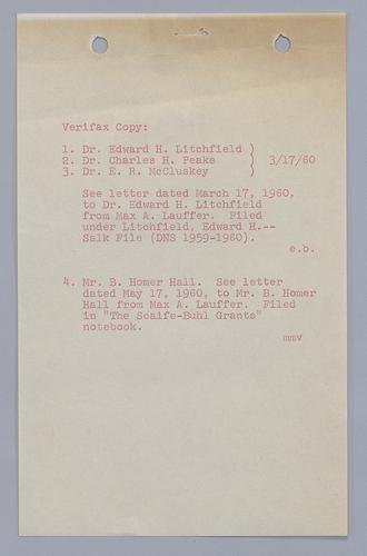 Max Lauffer to W.S. McEllroy and H.E. Longenecker