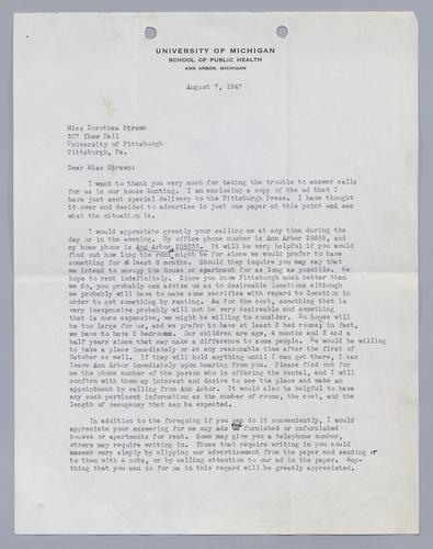 Jonas Salk to Dorothea Strawn