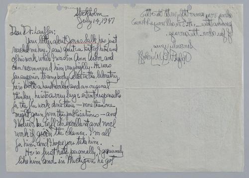 R.W.G. Wyckoff to Max Lauffer