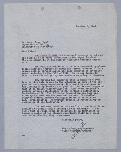 Max Lauffer to Peter Gray