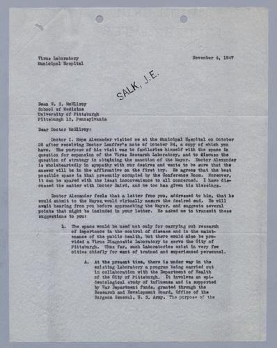 Jonas Salk to W.S. McEllroy