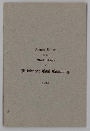 Pittsburgh Coal Company Annual Report to the Stockholders