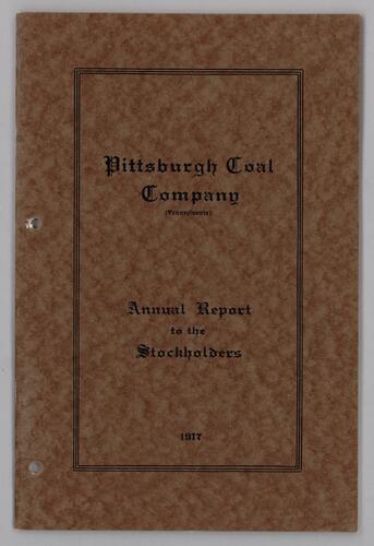 Pittsburgh Coal Company annual report to the stockholders