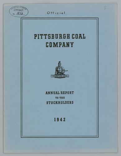 Pittsburgh Coal Company annual report to the stockholders