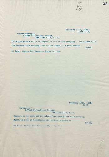 Carnegie should write in regard to their friend promptly because the Senator thinks there is a good chance