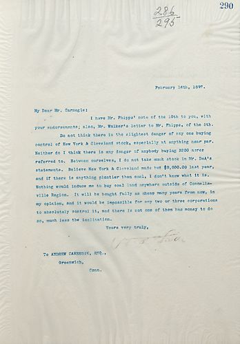 Frick doesn’t think there is any danger of anyone buying control of New York & Cleveland stock