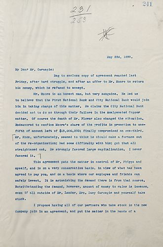 Frick writes on Mr. Moore's actions and on proposing an agreement with all partners who will have stock in the new company to not sell it for at least two years