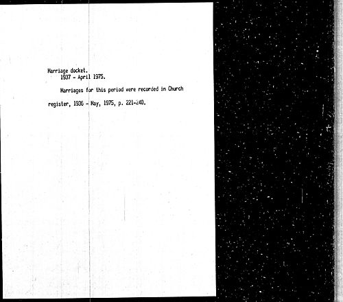 Marriage Docket