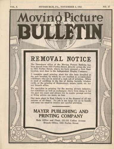Pittsburgh moving picture bulletin