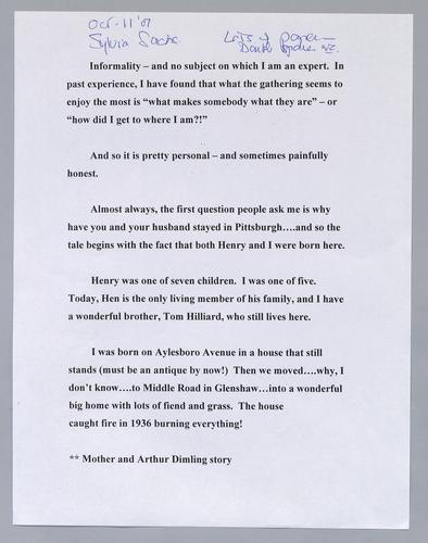Political Career, Notes
