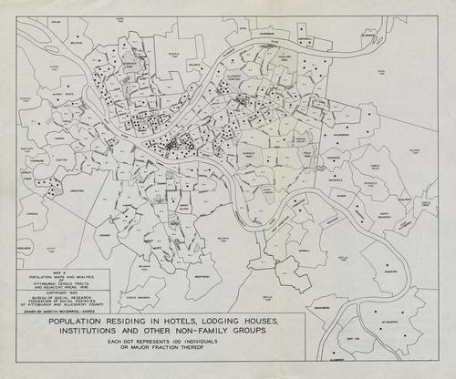 Map 6. Population living in hotels, institutions and other non-family groups: 1930