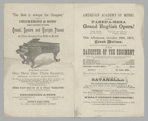 Opera program - The Daughter of the Regiment