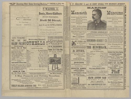 Theatre program - Bandmann-Beaudet Comapny in The Hunchback; The Merchant of Venice, Romeo and Juliet, and Othello