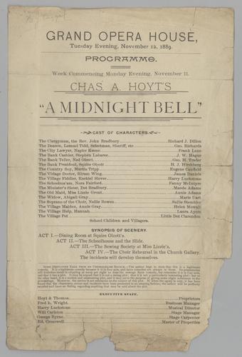 Theatre Program - A Midnight Bell