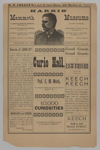 Vaudeville program - Prof. E.M. Worth lecture; Hick's and Sawyer's Consolidated Colored Minstrels