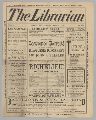 Theatre program - Richelieu! or The Conspiracy with Lawrence Barrett