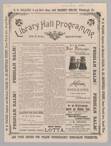 Opera program - The Emma Abbott Grand Opera Company in Semiramide