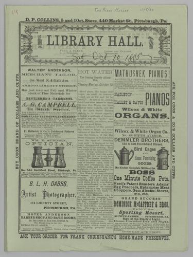 Opera program - The McCaull Opera Comique Company in The Black Hussar