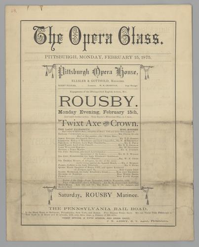 Theatre program - 'Twixt Axe and Crown with Clara Rousby