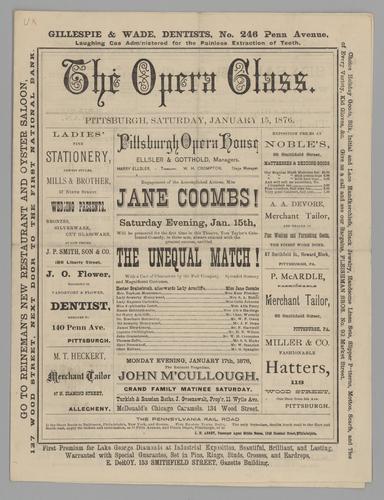 Theatre program - The Unequal Match! with Jane Coombs