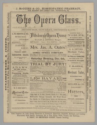 Opera program - Trial by Jury!; and Les Bavards with Alice Oates