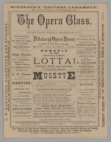Theatre program - Musette with Lotta Crabtree