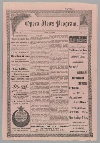 Opera program - The Boston Ideal Opera Company in Musketeers