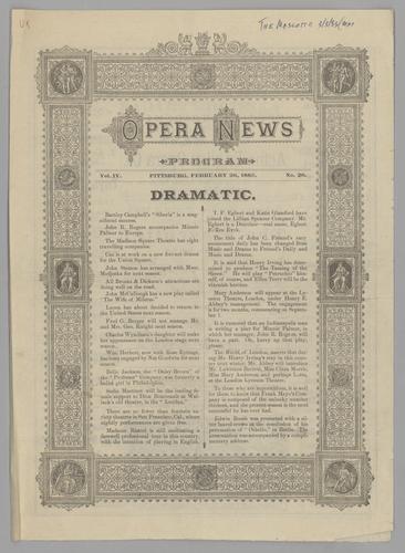 Opera program - The C.D. Hess Acme English Opera Co. in The Mascotte!