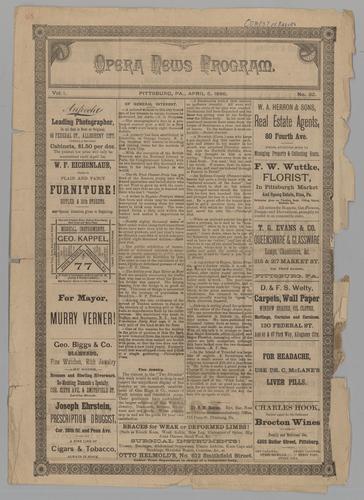 Theatre program - Comedy of Errors with Stuart Robson and William H. Crane