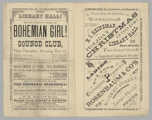 Opera program - Bohemian Girl! by the Gounod Club