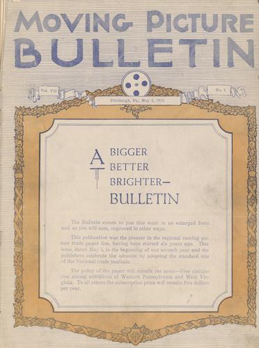 Pittsburgh moving picture bulletin
