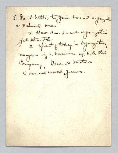 Note fragments -- various unidentified speeches