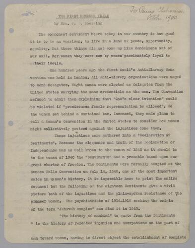 "The First Hundred Years" (speech)