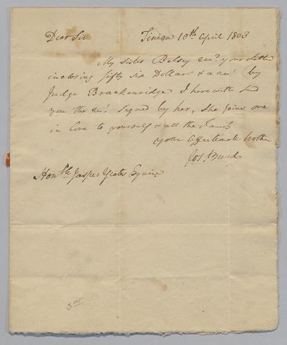 Joseph Burd to Jasper Yeates