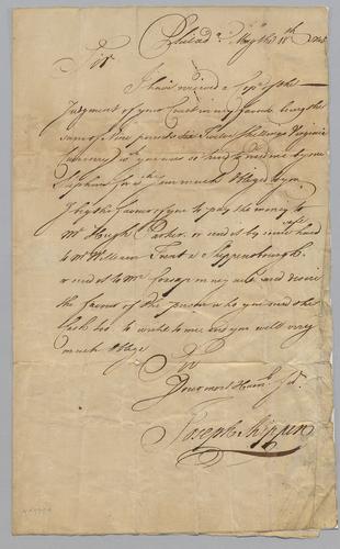 Joseph Shippen to John Wood