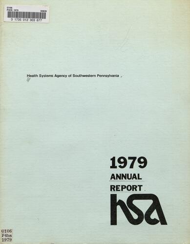 Annual Report, Health Systems Agency of Southwestern Pennsylvania