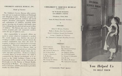 Annual Report, "Children's Service Bureau, 1937"