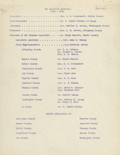 Annual Report, Children's Aid Society of Western Pennsylvania (Financial & Statistical Reports) for 1944-1945
