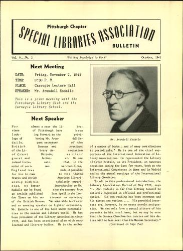 Pittsburgh Chapter bulletin