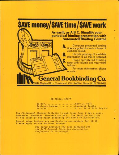 Pittsburgh Chapter bulletin