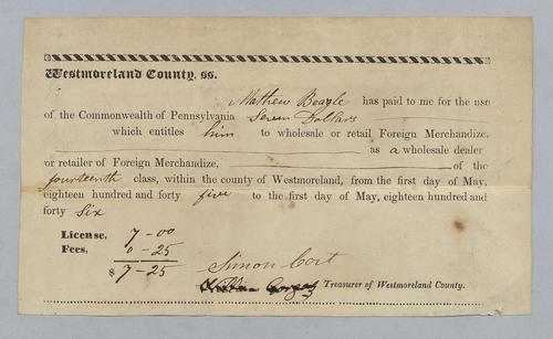 Matthew Beazel Mercantile License